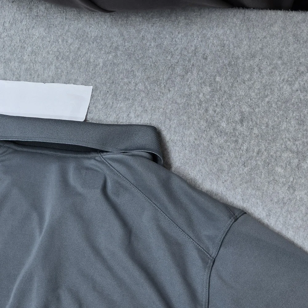 Nike‎ Men Polo L Gray Embroidered Logo Activewear Short Sleeve